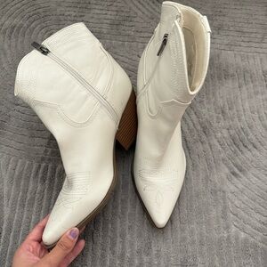 francesca’s white cowboy booties